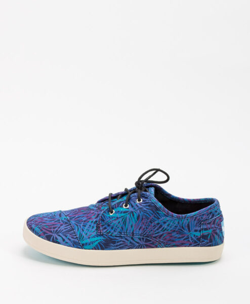 TOMS Women Sneakers PASEO Canvas Palms, Blue 65.99