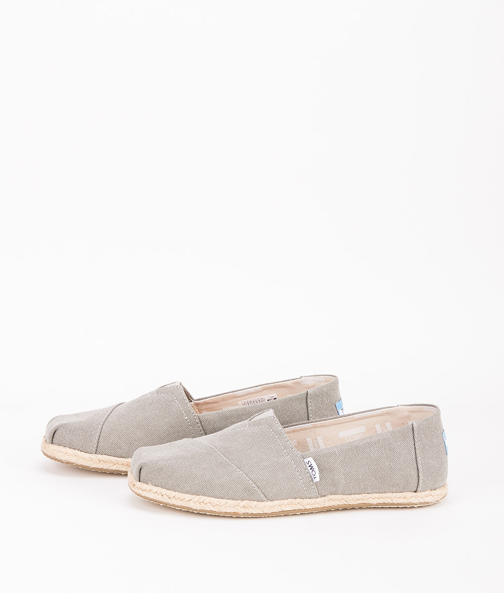 drizzle grey washed canvas women's espadrilles