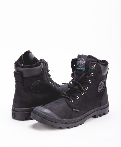 PALLADIUM Unisex Sneakers 72992 PAMPA SPORT CUFF WPS LEATHER, Black Black 159.99 1