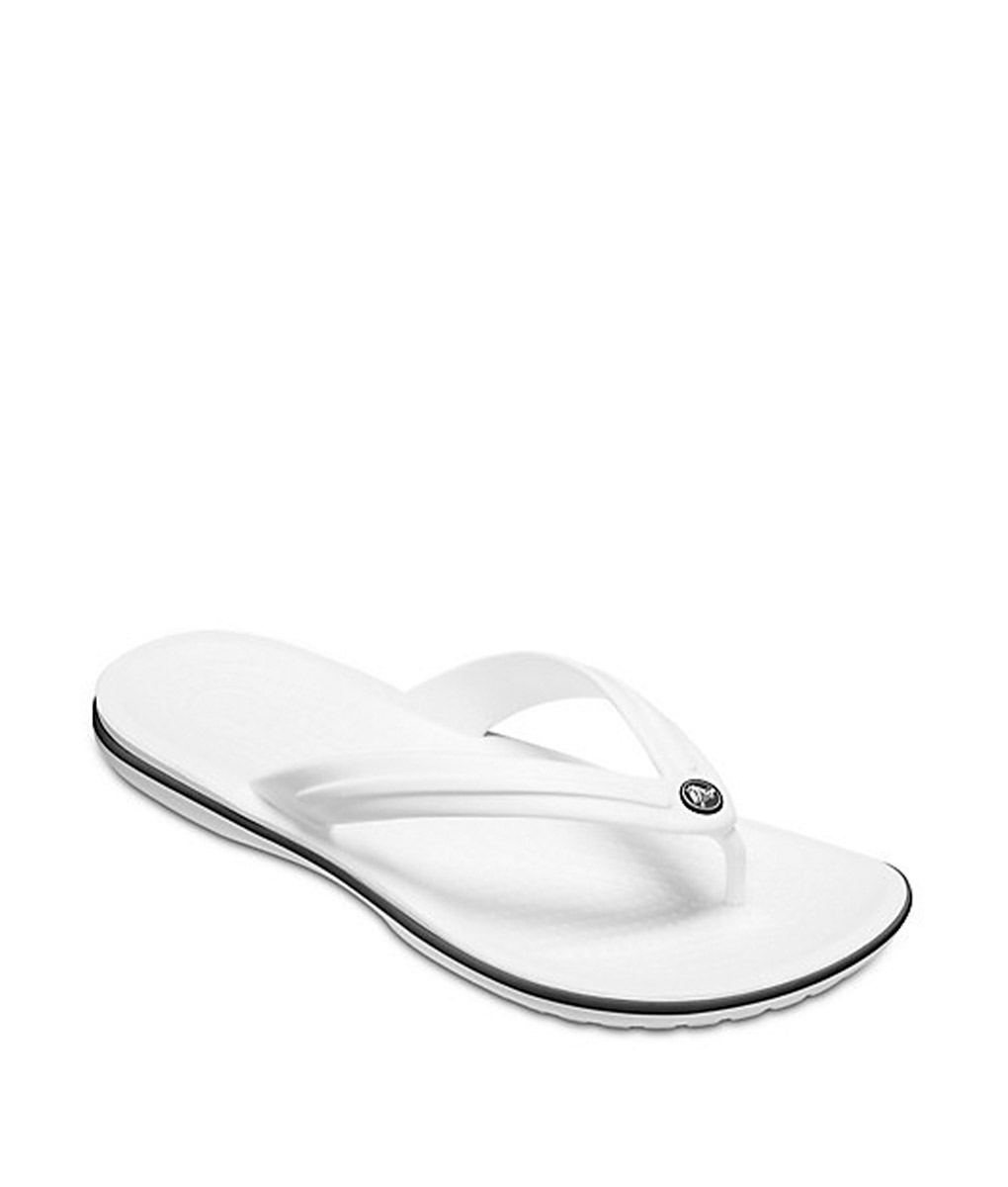 crocs white flip flops